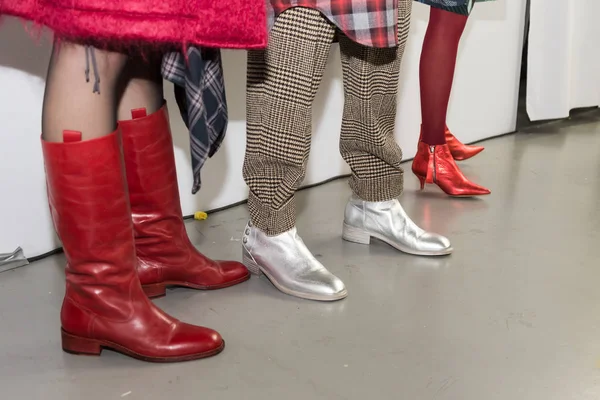 Detail der Schuhe im Backstage — Stockfoto