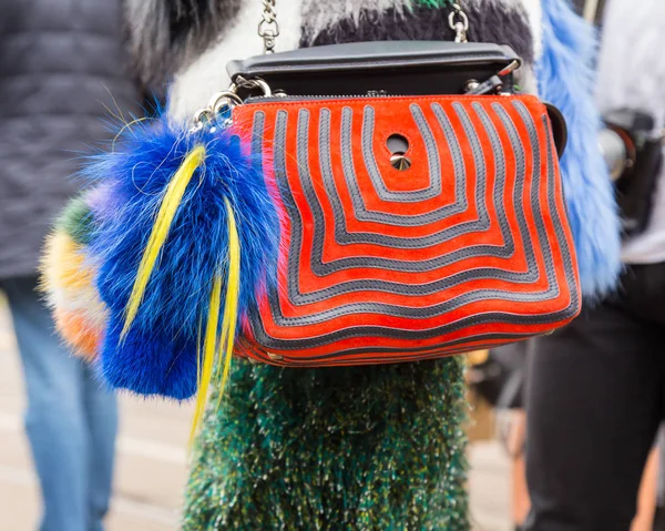 Detalle de la bolsa en Milan Women 's Fashion Week —  Fotos de Stock