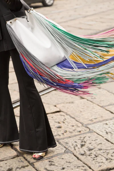 Ayrıntı çanta Milan kadın moda haftası — Stok fotoğraf