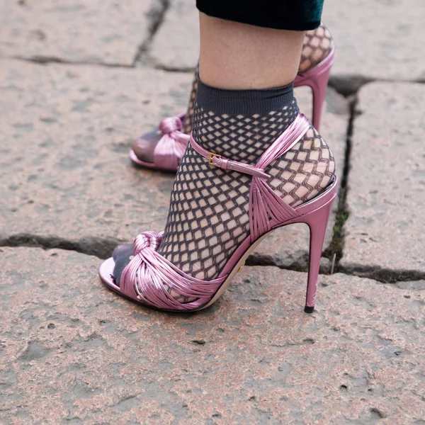 Detai of shoes at Milan Women's Fashion Week — Stock Photo, Image