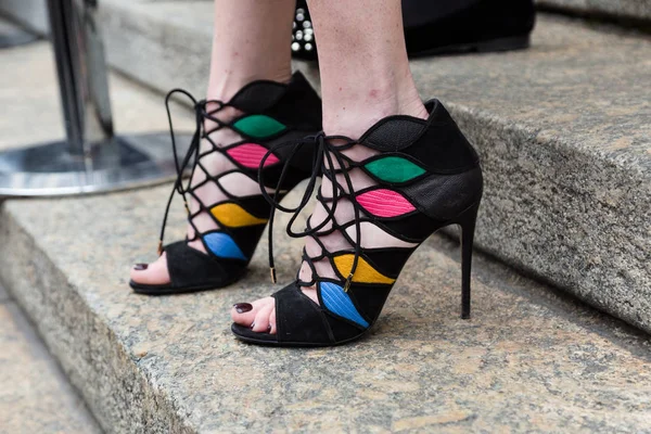 Detai delle scarpe alla Milano Women's Fashion Week — Foto Stock