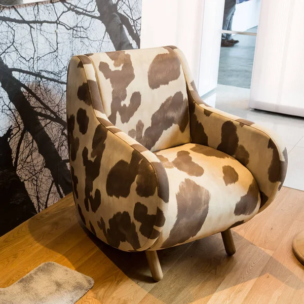 Armchair on display at Fuorisalone 2017 in Milan, Italy — Stock Photo, Image