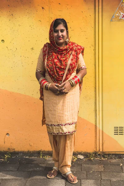 Mujer sij que participa en el desfile de Vaisakhi — Foto de Stock