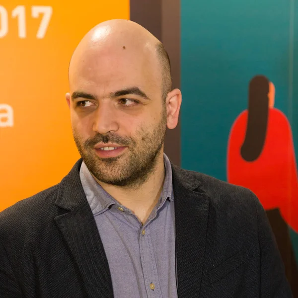 Writer Roberto Saviano at Tempo di Libri in Milan, Italy — Stock Photo, Image