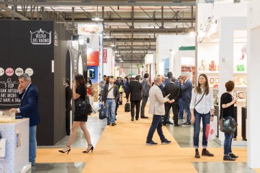 People visit Tuttofood 2017 in Milan, Italy clipart