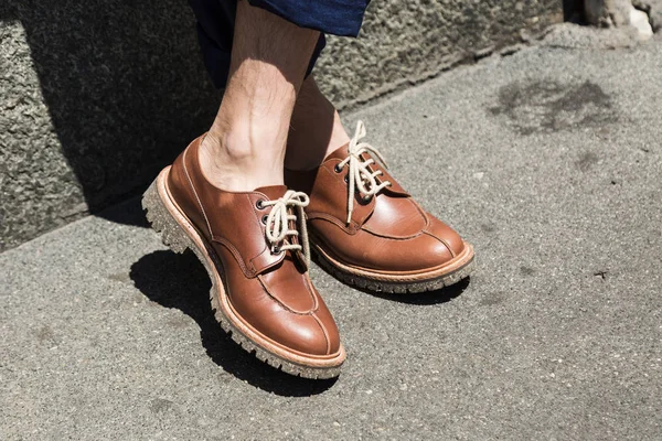 Detalle de zapatos en Milan Men 's Fashion Week — Foto de Stock