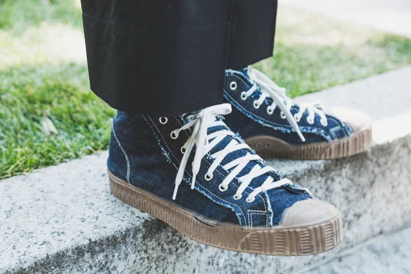 Detalle de zapatos en Milan Men 's Fashion Week —  Fotos de Stock