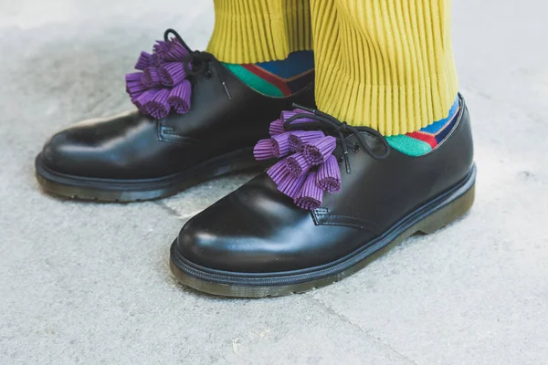 Detalle de zapatos en Milan Men 's Fashion Week — Foto de Stock