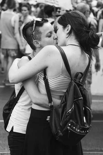 People at Pride parade 2017 in Milan, Italy — Stock Photo, Image