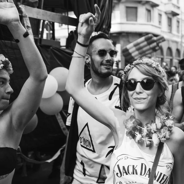 People at Pride parade 2017 in Milan, Italy — Stock Photo, Image