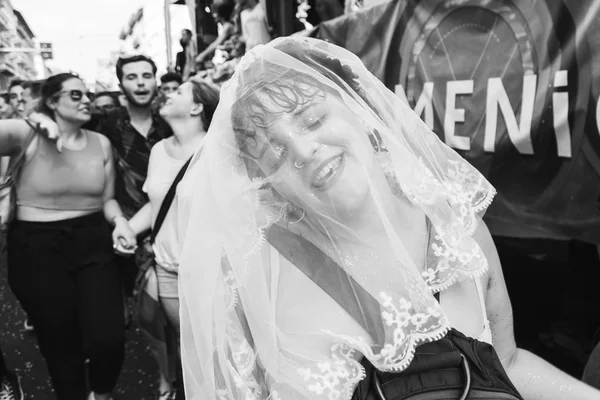 People at Pride parade 2017 in Milan, Italy — Stock Photo, Image