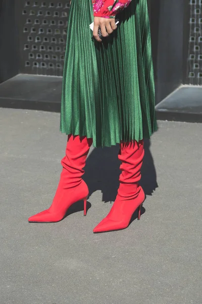 Detail of shoes at Milan Women's Fashion Week — Stock Photo, Image