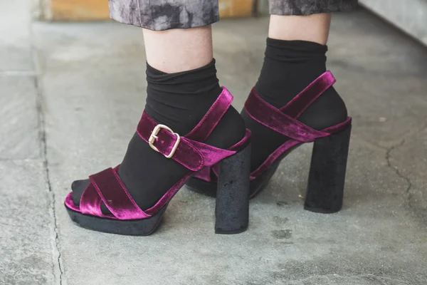 Detail of shoes at Milan Women's Fashion Week — Stock Photo, Image