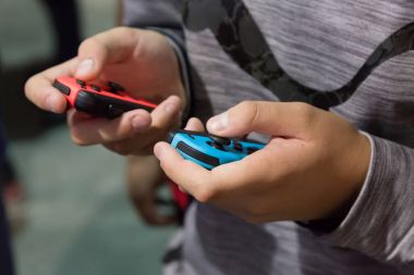 Nintendo anahtarı denetleyicisi oyun hafta 2017 Milan, İtalya