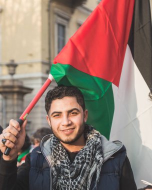 İsrail'in Jerusalem başkenti karşı protesto insanlar