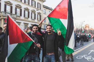 İsrail'in Jerusalem başkenti karşı protesto insanlar