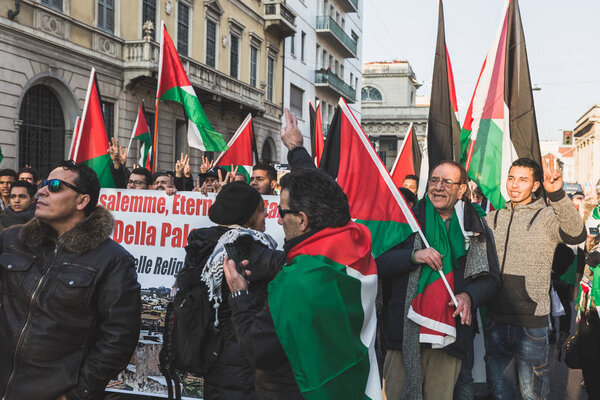 People protesting against Jerusalem capital of Israel