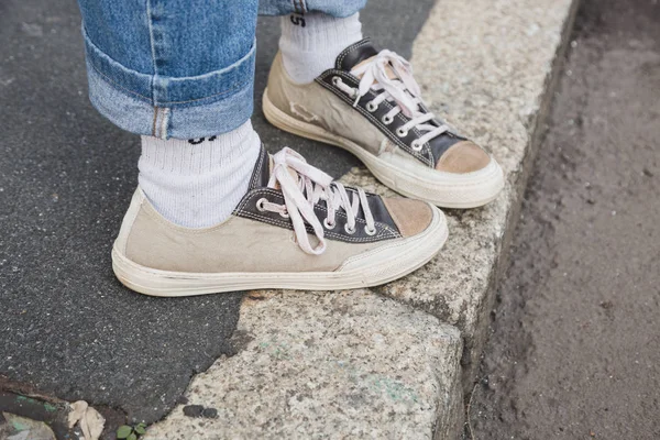 Detalle de zapatos en Milan Men 's Fashion Week — Foto de Stock