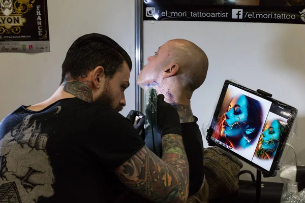 Tattoer på Milano Tattoo Convention 2018, Italien — Stockfoto