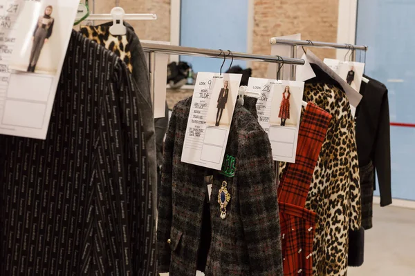 Clothes rack in the backstage — Stock Photo, Image