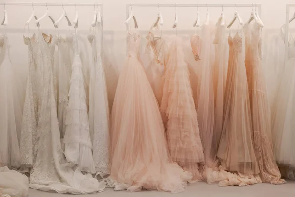 Dresses on display at Si Sposaitalia 2018 — Stock Photo, Image