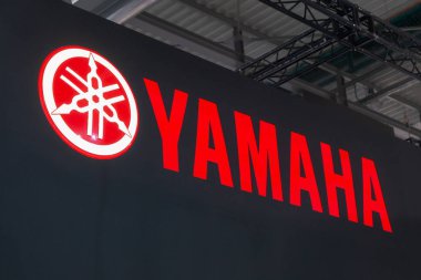Yamaha logosu Eicma 2019, Milano, İtalya
