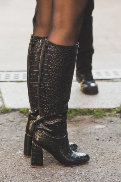 Деталь обуви на Неделе моды в Милане — стоковое фото