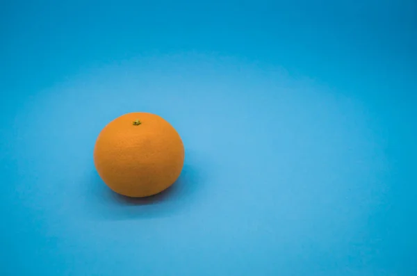 Tangerines Blue Background — Stock Photo, Image