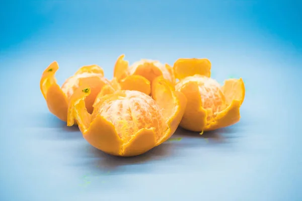 Tangerines Blue Background — Stock Photo, Image