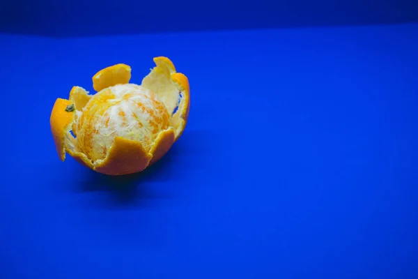 Tangerinas Sobre Fundo Azul — Fotografia de Stock