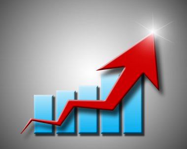grafik ve devam eden gri bir arka plan üzerinde ok