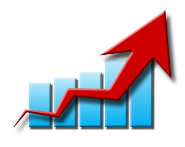 grafik ve devam eden beyaz bir arka plan üzerindeki oku