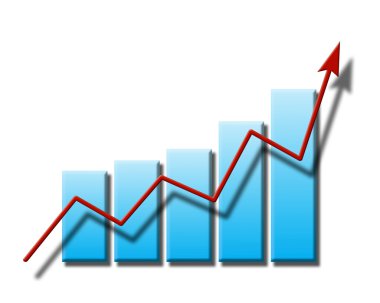 grafik ve devam eden beyaz bir arka plan üzerindeki oku