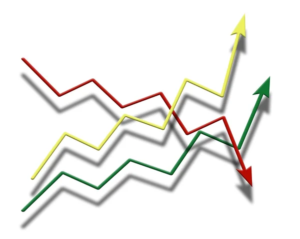 Fondo de gradiente gris y diagrama en forma de flechas — Foto de Stock