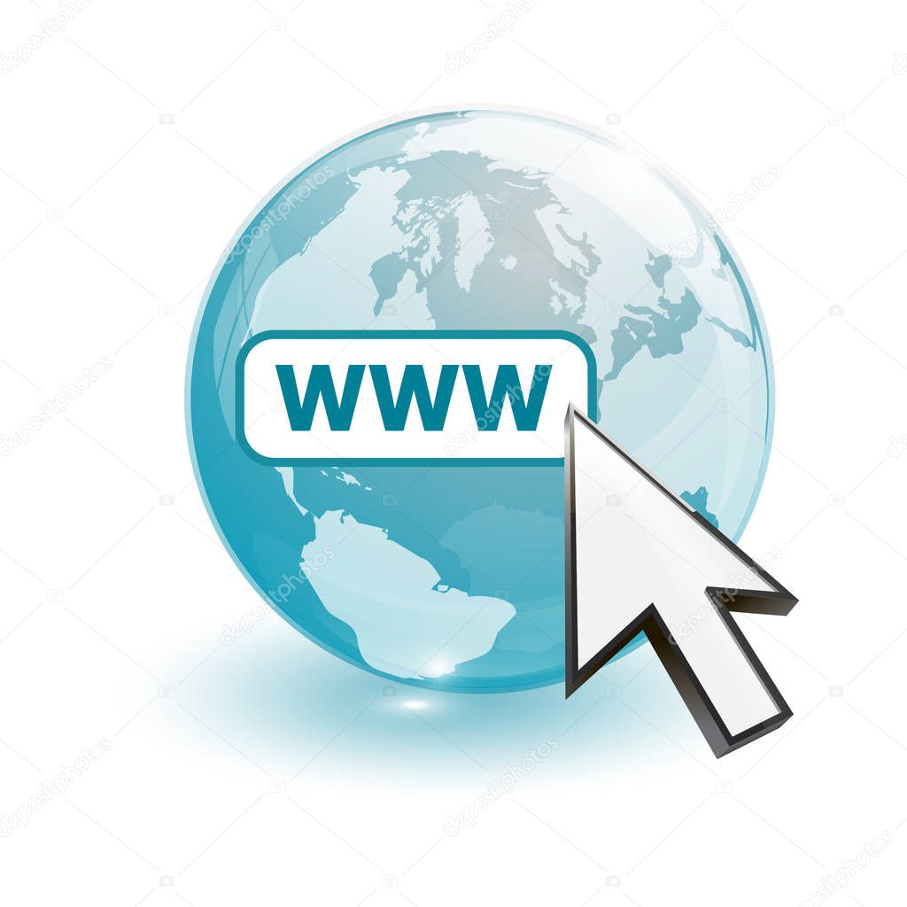 world map and world wide web searching