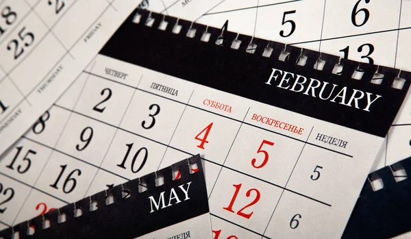 Pile of calendar sheets on the table — Stock Photo, Image