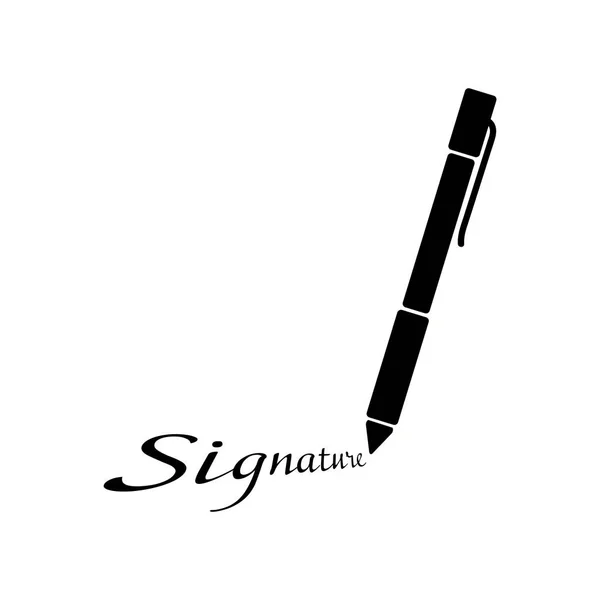 Grand stylo noir et signature d'inscription — Image vectorielle