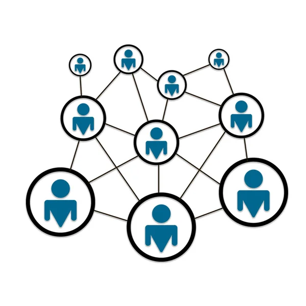 Illustration of network and a silhouette of people — Stock Photo, Image