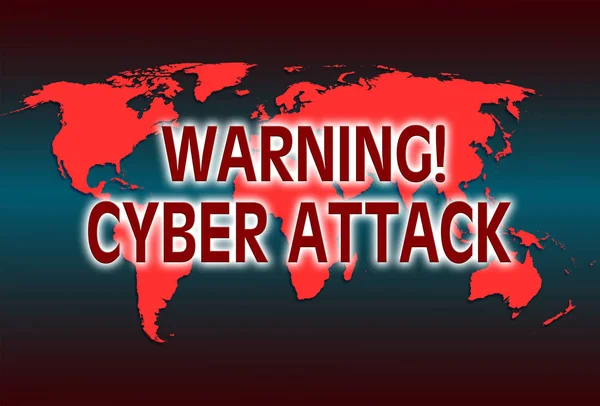 Warnung vor Cyber-Angriff auf Netzwerk — Stockfoto