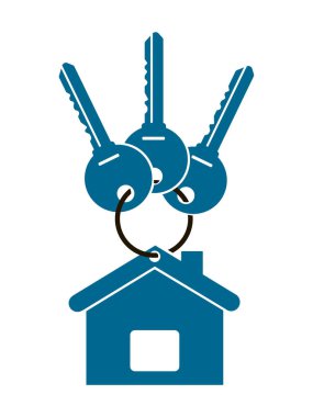 üç anahtar taşı--dan bir h şeklinde bir anahtarlık ile daire