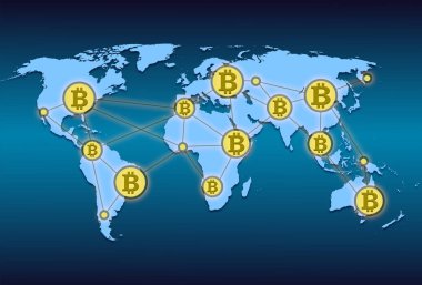 Dünya Haritası ile dünya ağ ve Kripto Döviz Alım bitcoin