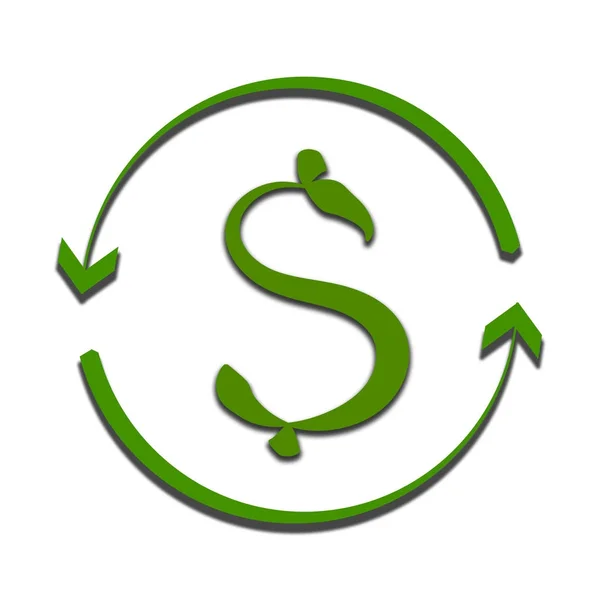 Dollar symbol in the form of a green plant — Stock Photo, Image