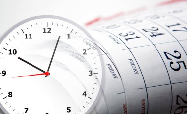 duvar takvimi gün ve clockface sayı ile