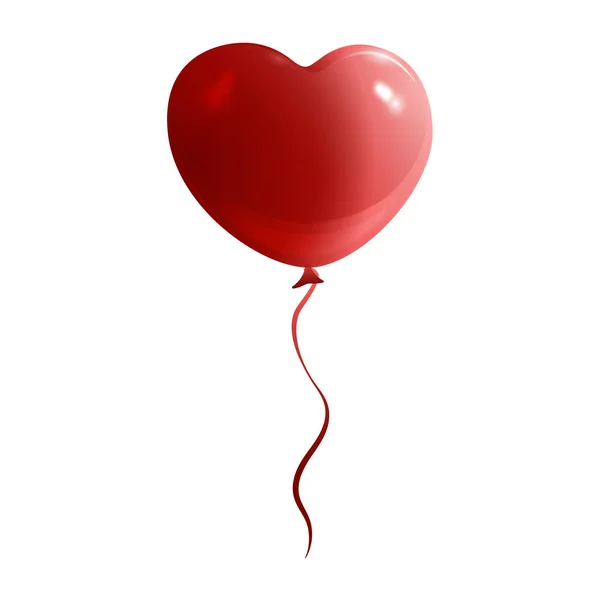 Red balloon in the form of a heart holiday isolated — Stock Vector