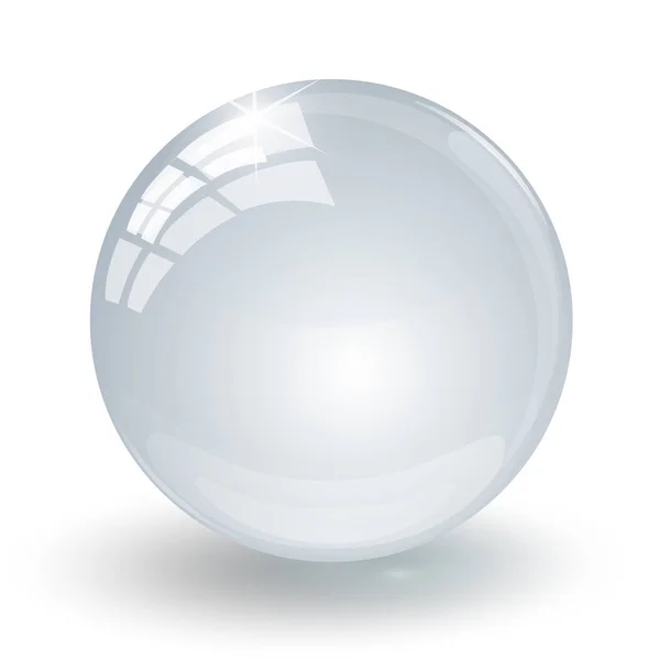 Κρυστάλλινη γυάλινη μπάλα σε λευκό φόντο — Διανυσματικό Αρχείο