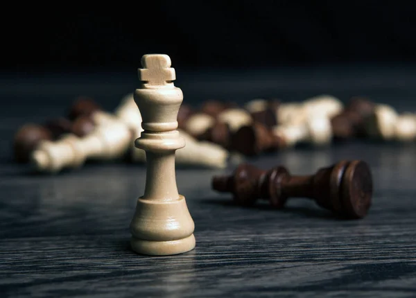 Chess Kings Wooden Background Closeup — Stock Photo, Image