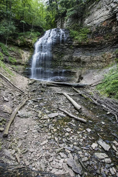 Vertical Photograph Tiffany Falls Hamilton Ontario Canada — Stock Photo, Image