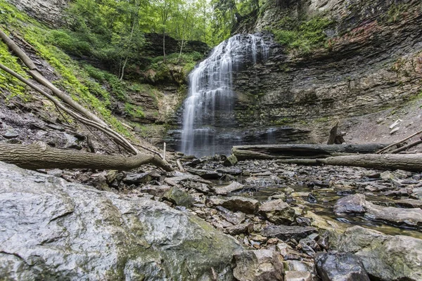 Dlouhá Expozice Fotografie Falls Tiffany Hamilton Ontario Kanada Létě — Stock fotografie