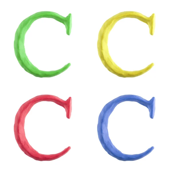 Una Lettera Maiuscola Personalizzata Realizzata Mano Plastilina Quattro Colori Diversi — Foto Stock