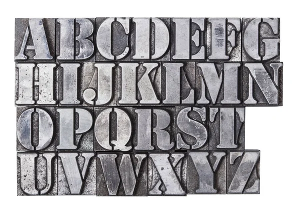Античний Свинцевий Алфавіт Літери Ізольований Білому Тлі — стокове фото